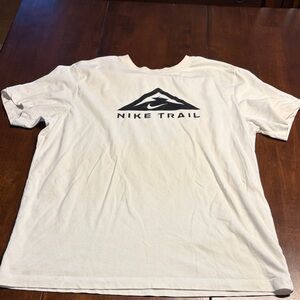 Nike White Short Sleeve Tee with Black Nike Trail Logo